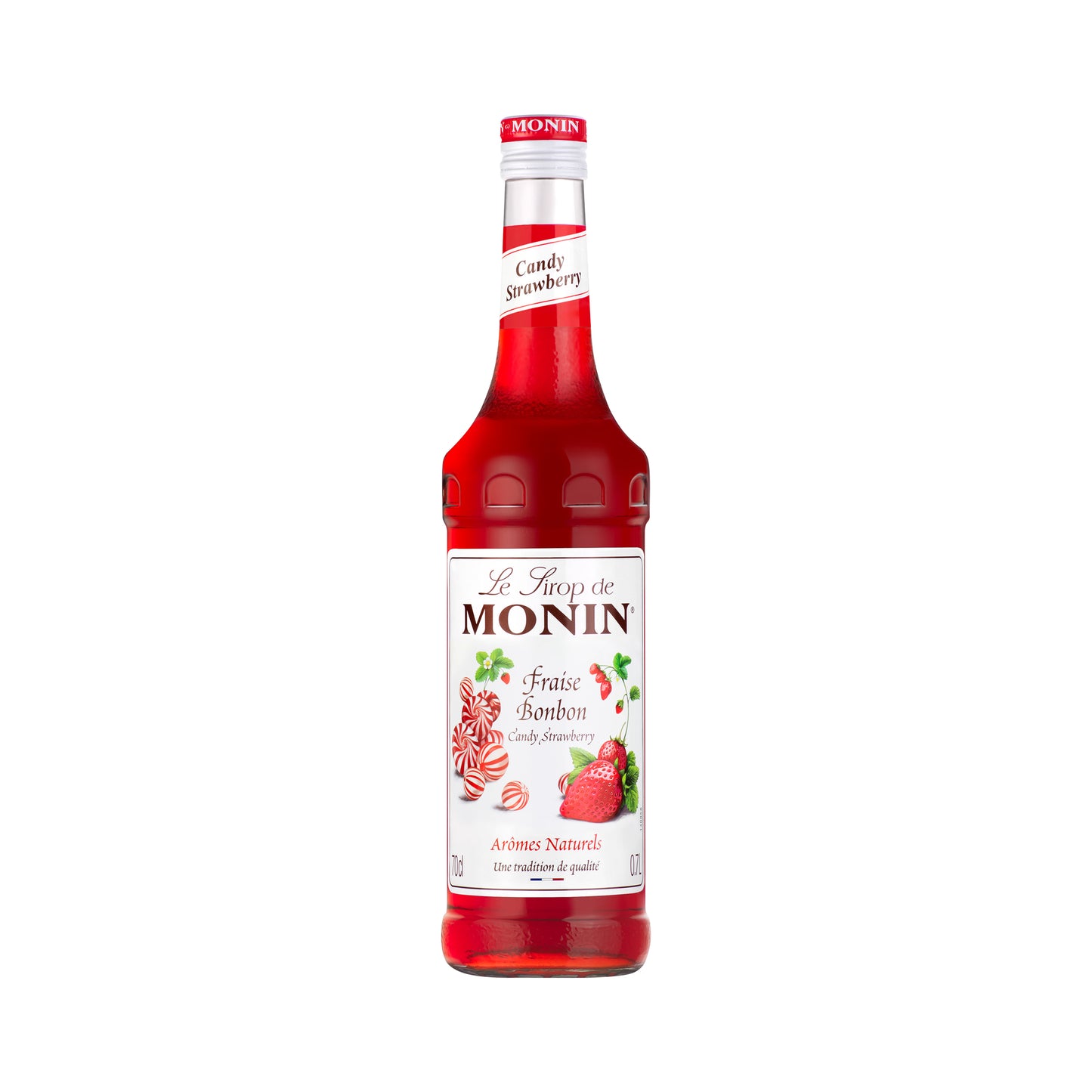 Monin Premium Strawberry Candy Syrup 700ml Glass Bottle