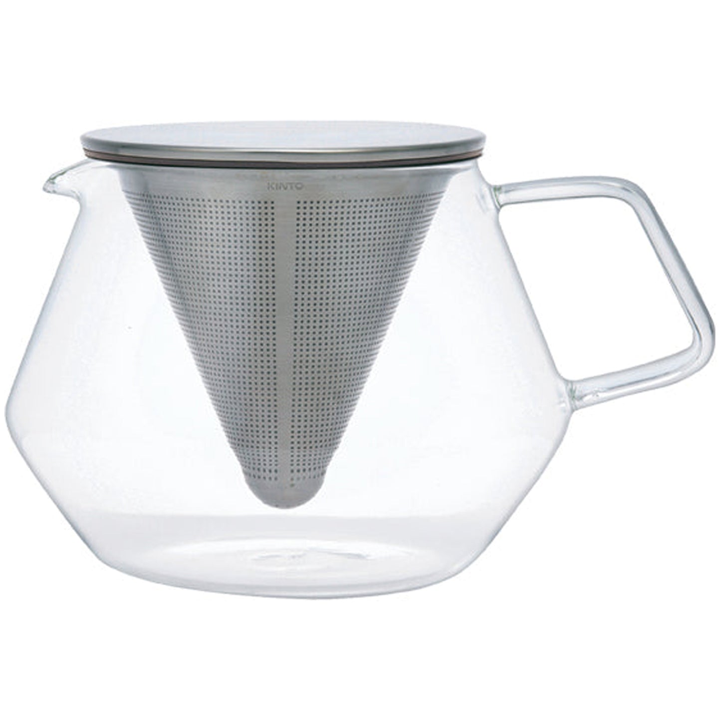Kinto CARAT 850ml Teapot - Heat-Resistant Glass & Stainless Steel, Dishwasher Safe
