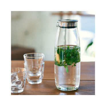 Kinto UNITEA 1.1L Water Carafe Heat-Resistant Glass with Stainless Steel Lid
