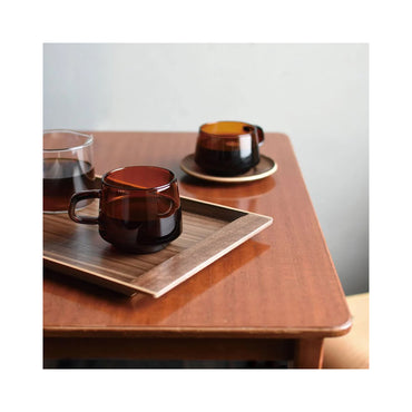 Kinto SEPIA Mug 340ml Heat-Resistant Glass, Nostalgic Design - Made in China