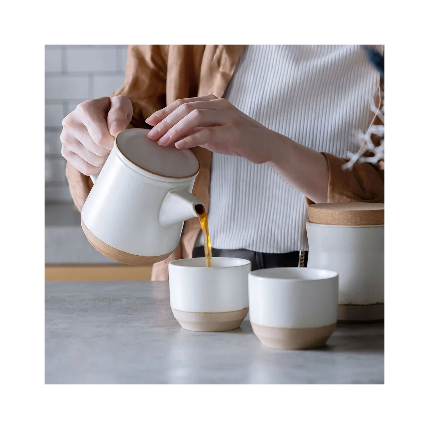 Kinto CLK-151 Cup 180ml - Porcelain Tea Cup with Yo-Hen Glaze