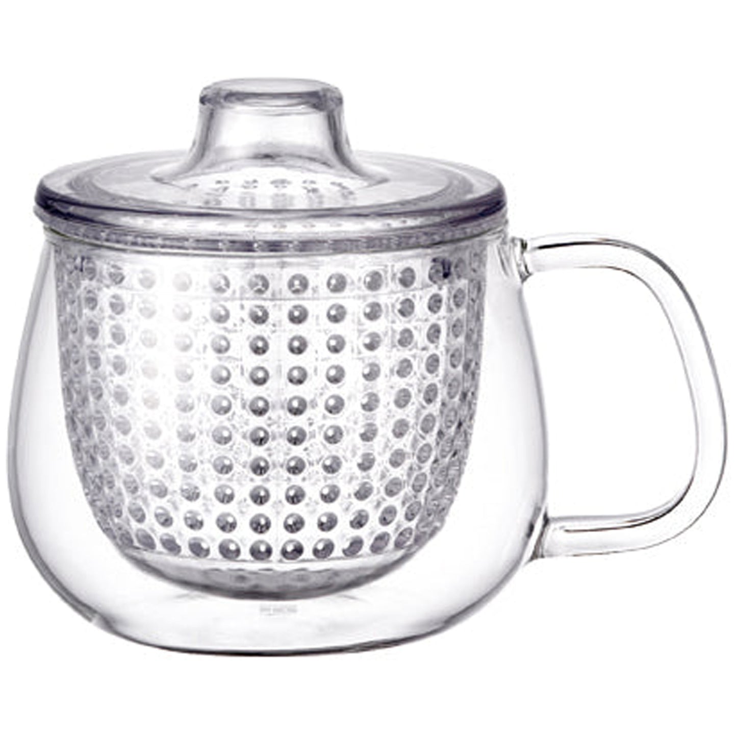 Kinto UNITEA Unimug 350ml Heat-Resistant Glass Mug with Lid and Strainer