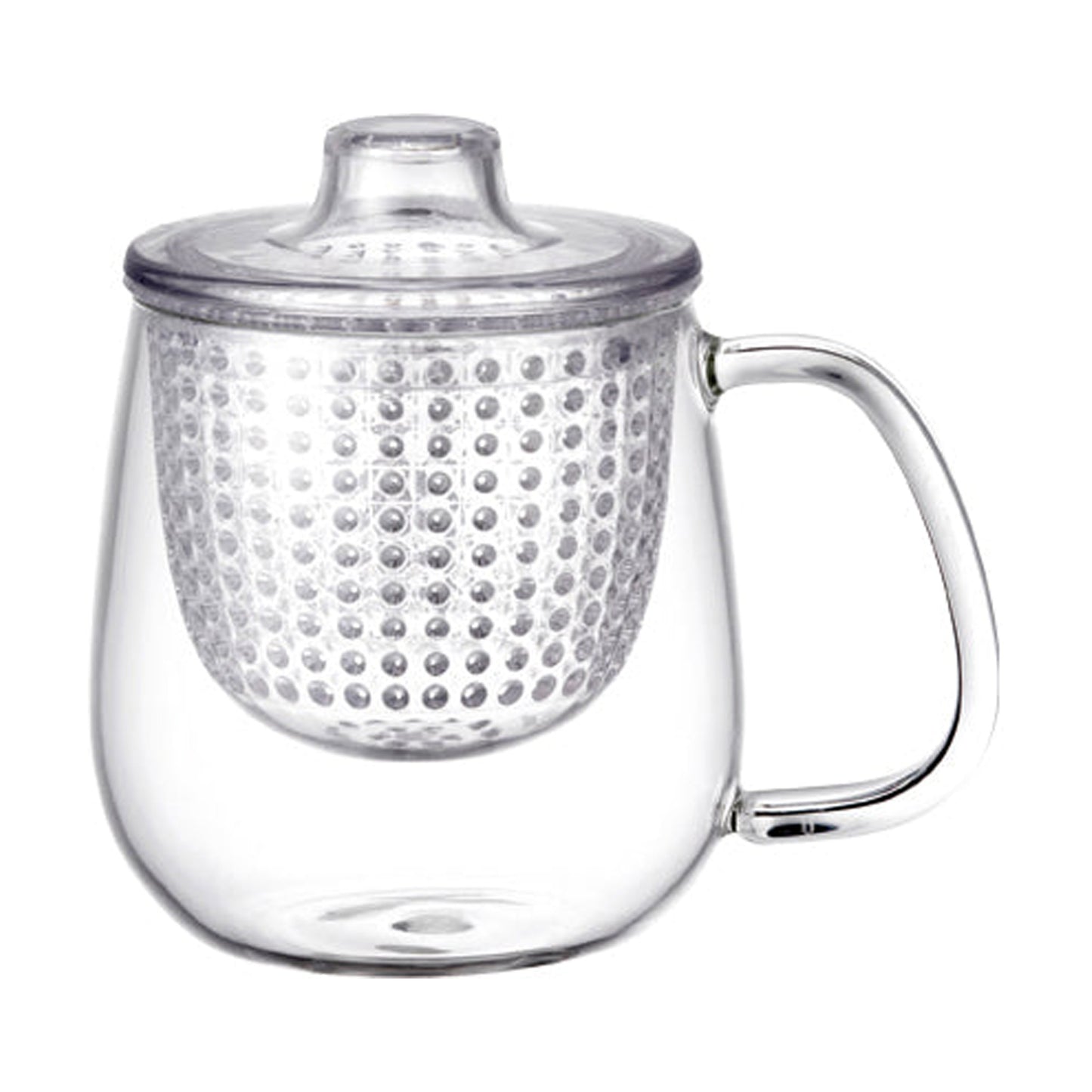 Kinto UNITEA Unimug 450ml Heat-Resistant Glass Tea Mug with Lid & Strainer