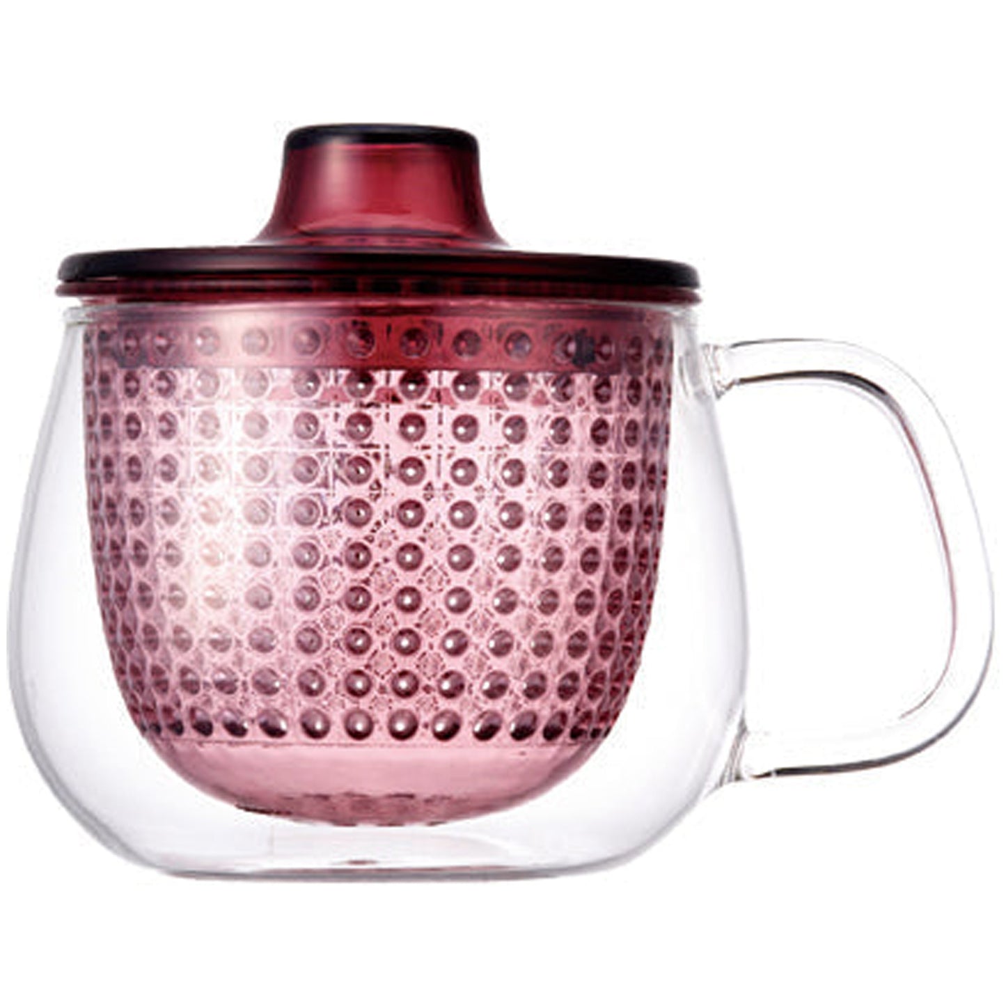 Kinto UNITEA Unimug 350ml Heat-Resistant Glass Mug with Lid and Strainer
