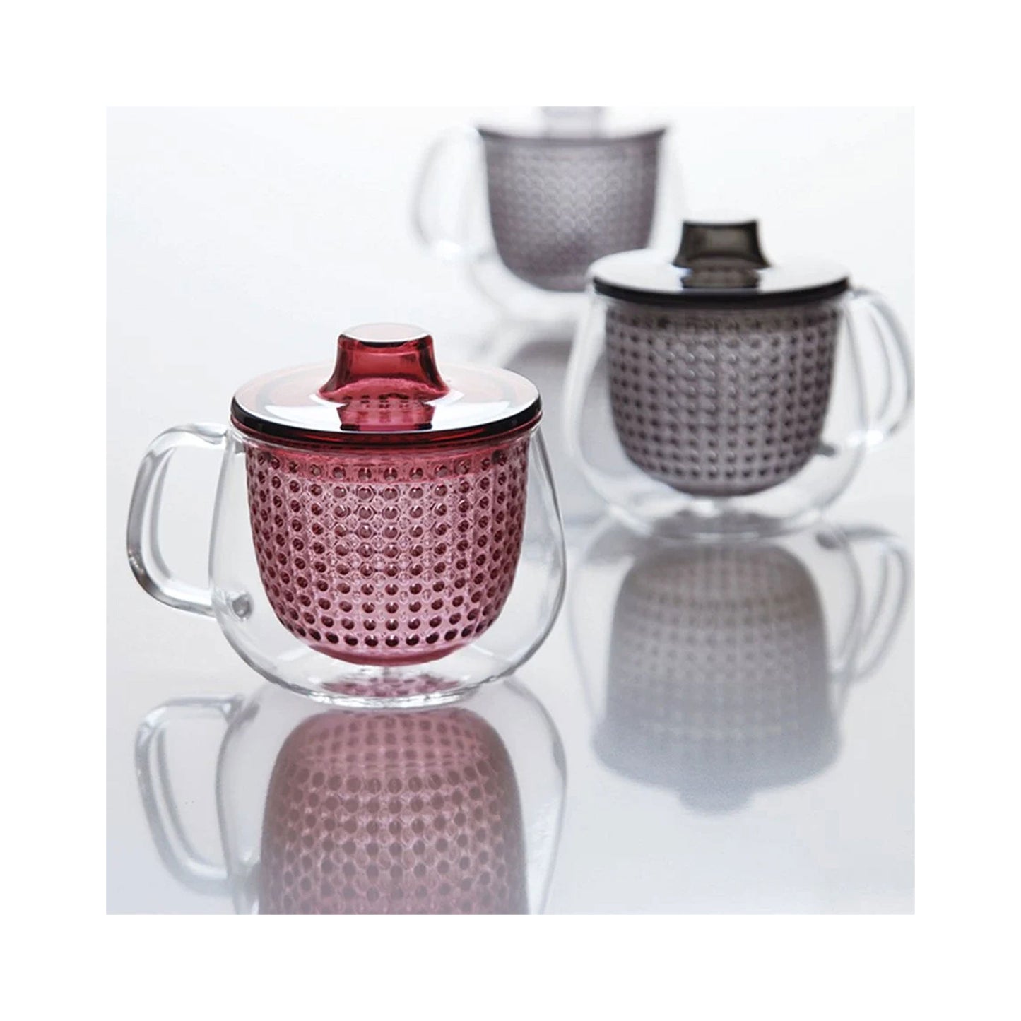 Kinto UNITEA Unimug 350ml Heat-Resistant Glass Mug with Lid and Strainer