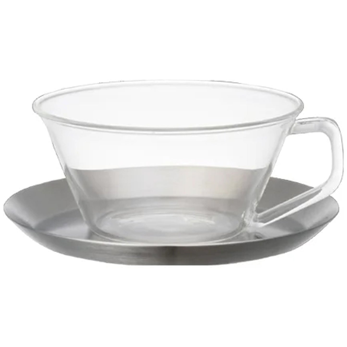 Kinto CAST Tea Cup & Saucer 220ml - Ergonomic Handle & Stainless Steel Saucer