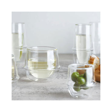 Kinto KRONOS Double Wall Wine Glass 250ml - Insulated Glass with Floating Effect