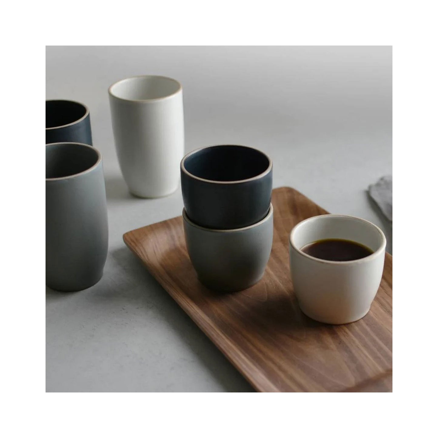 Kinto NORI Tumbler 200ml - Porcelain Tumbler with Clay Rim