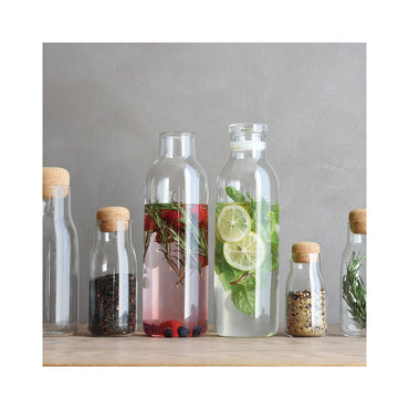 Kinto BOTTLIT Carafe 1L - Glass Bottle with Silicone Seal for Beverages