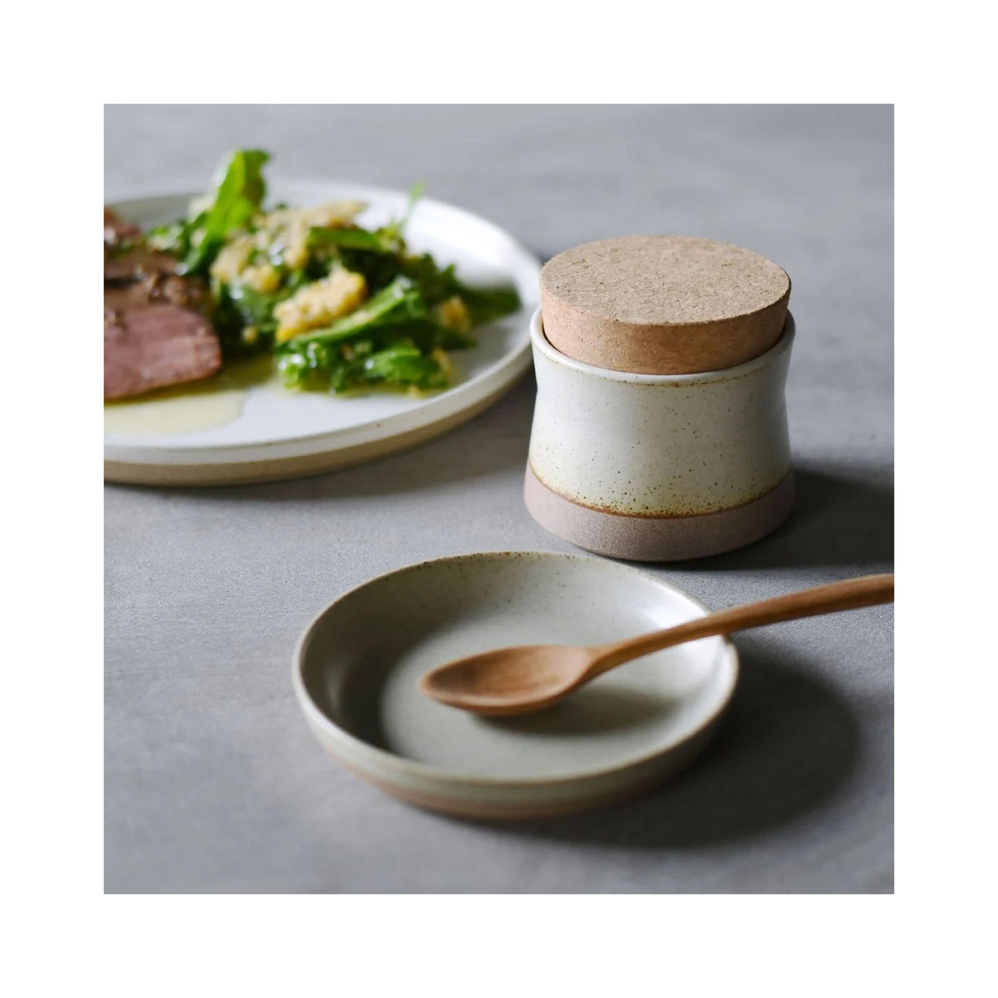 Kinto CLK-211 Canister 100ml - Porcelain Storage with Cork Lid