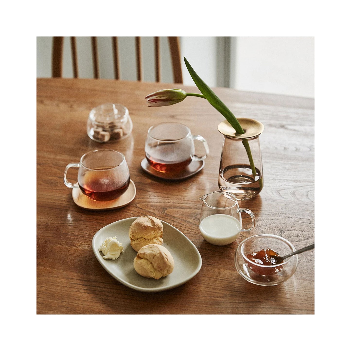 Kinto UNITEA Milk Pitcher 180ml | Heat-Resistant Glass, Elegant Design