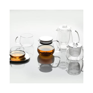 Kinto UNITEA One Touch Teapot 460ml - Heat-Resistant Glass, One-Touch Brewing, Microwave & Dishwasher Safe