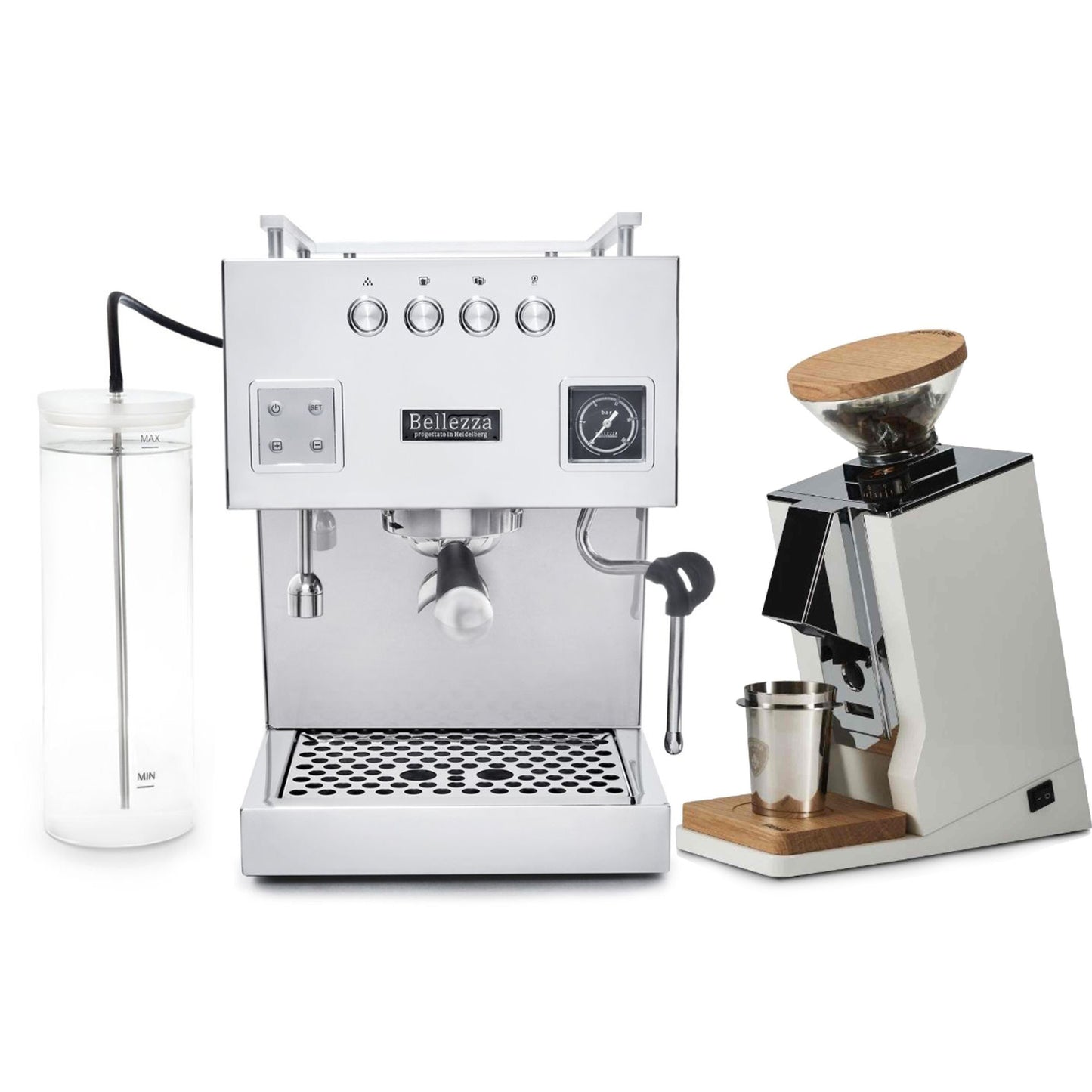 Bellezza Bellona Dual Boiler Espresso Machine & Eureka Oro Mignon Single Dose Grinder Bundle