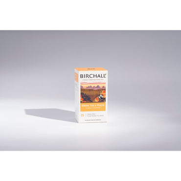 Birchall Green Tea & Peach – 25 Enveloped Green Tea with Fruity Notes