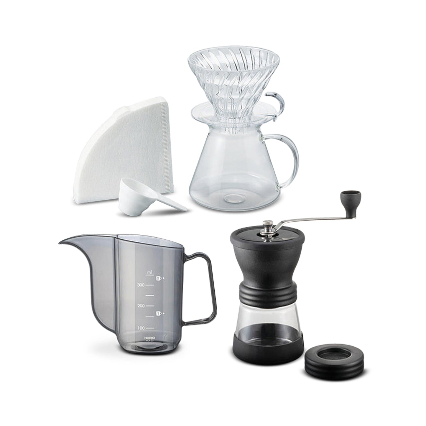 Hario Skerton N and Simply Hario V60 Glass Brewing Kit
