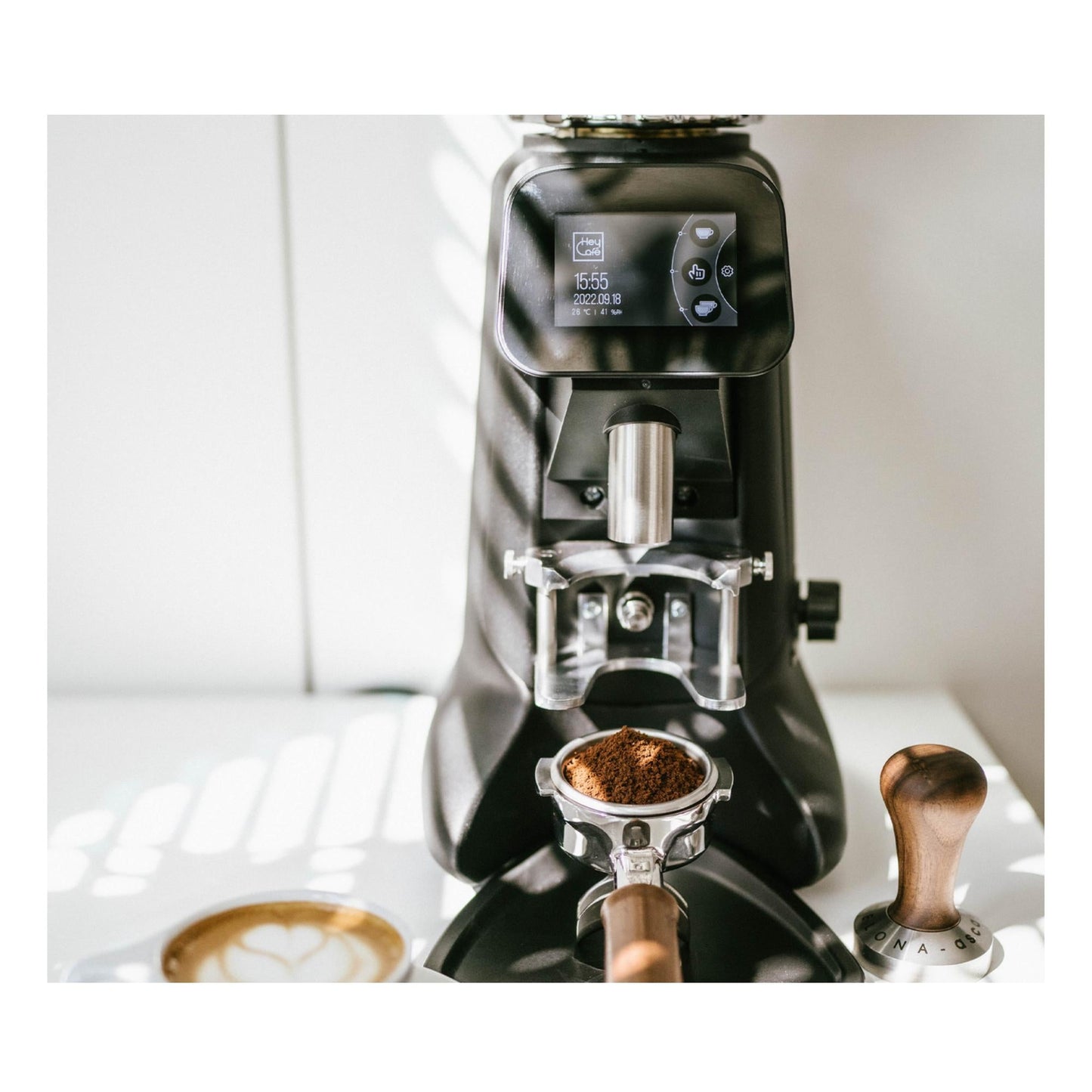 Hey Cafe Buddy Commercial Espresso Grinder - 64mm Burrs - Black