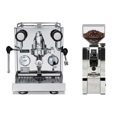 Bellezza Inizio V Espresso Machine + Eureka Oro Mignon XL Coffee Grinder Bundle