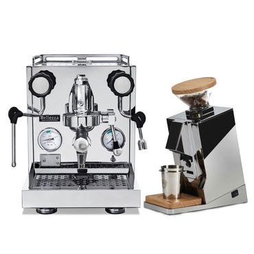 Bellezza Inizio V Espresso Machine + Eureka Oro Mignon Single Dose Grinder Bundle