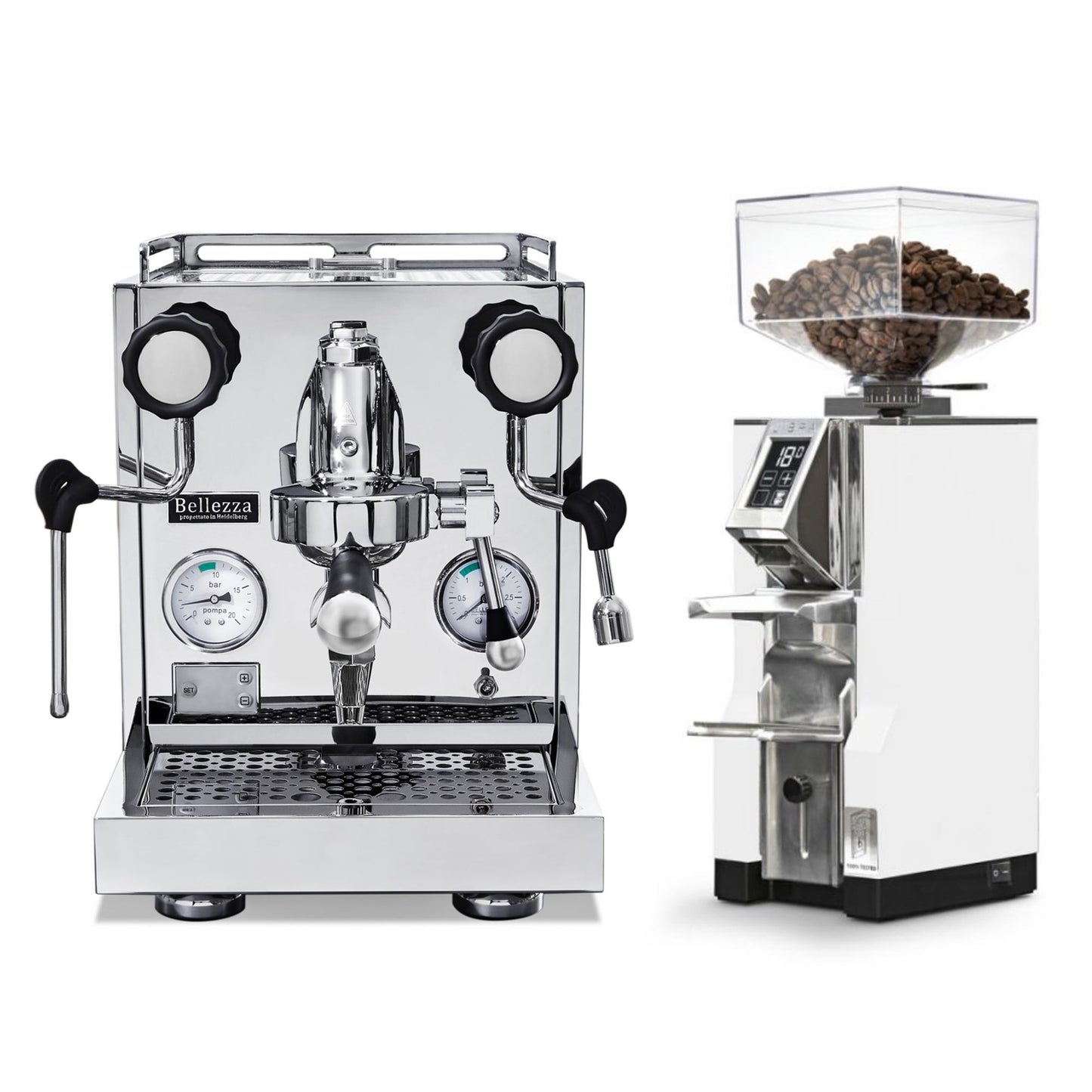 Bellezza Inizio V Espresso Machine + Eureka Mignon Libra Coffee Grinder Bundle
