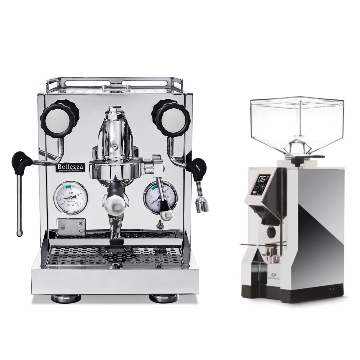 Bellezza Inizio V Espresso Machine + Eureka Mignon Specialità Coffee Grinder Bundle