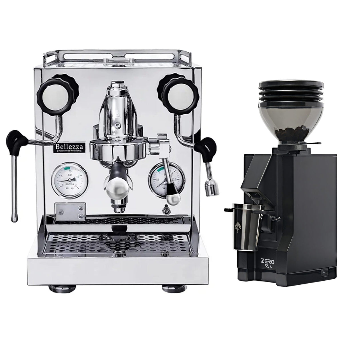Bellezza Inizio V + Eureka Mignon Zero 55s Machine Bundle