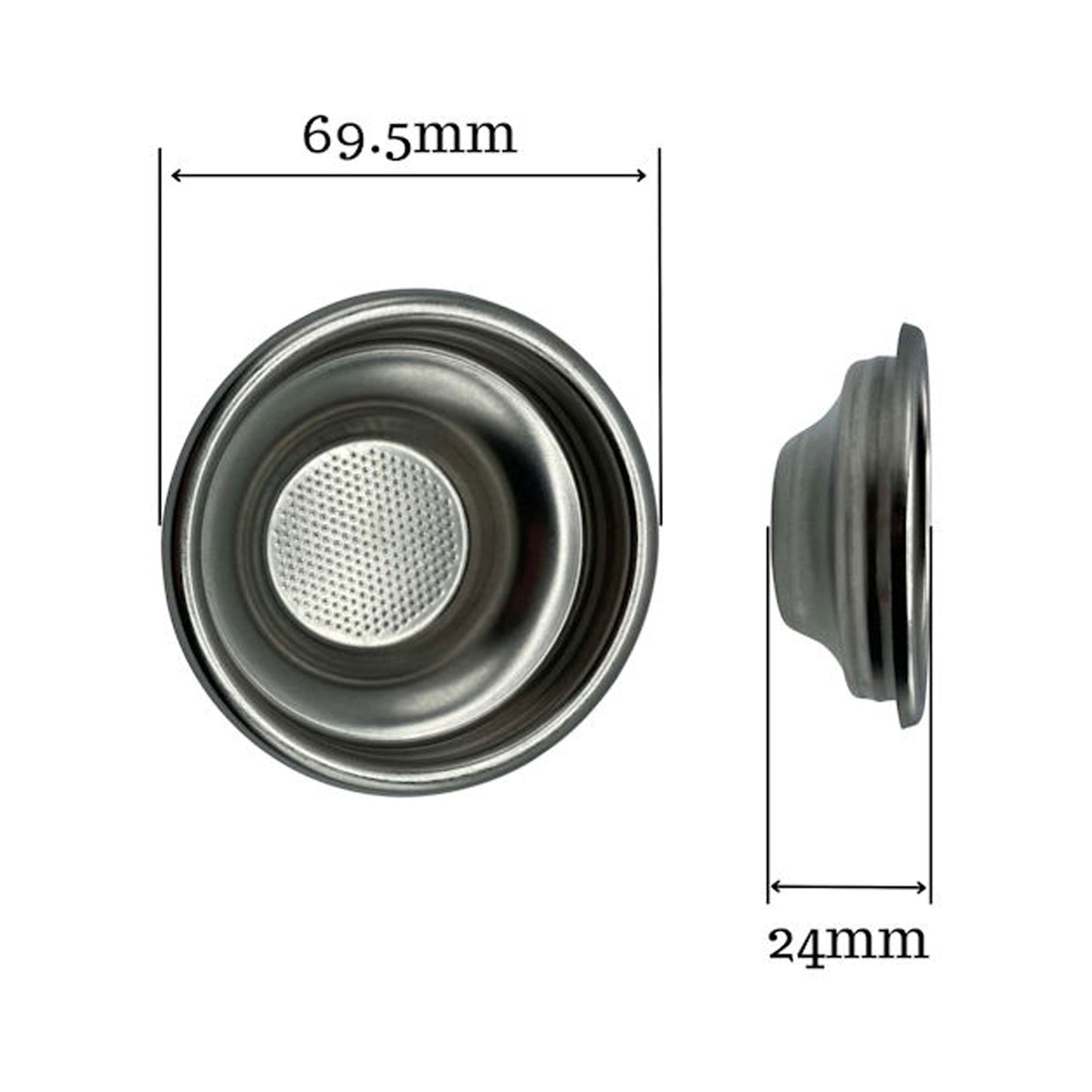 7-8g Single Filter Basket – External Ridge for Espresso Machines