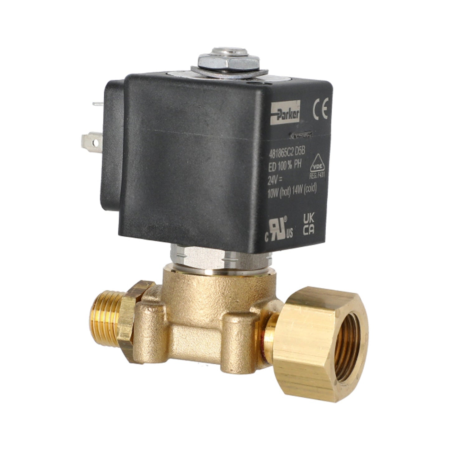 Lucifer 2-Way Hot Water Solenoid Valve 24V 1/4x3/8 2.5 mm 10W Rancilio
