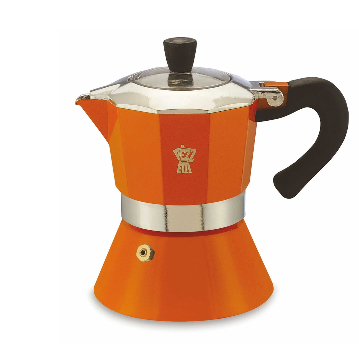 Pezzetti Bellexpress Aluminium Stove Top Moka Pot - 3 Cup - Orange