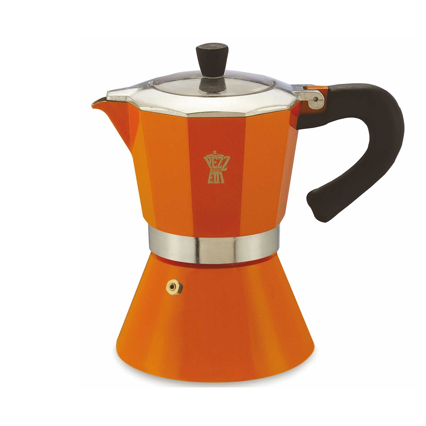 Pezzetti Bellexpress Aluminium Stove Top Moka Pot - 6 Cup - Orange