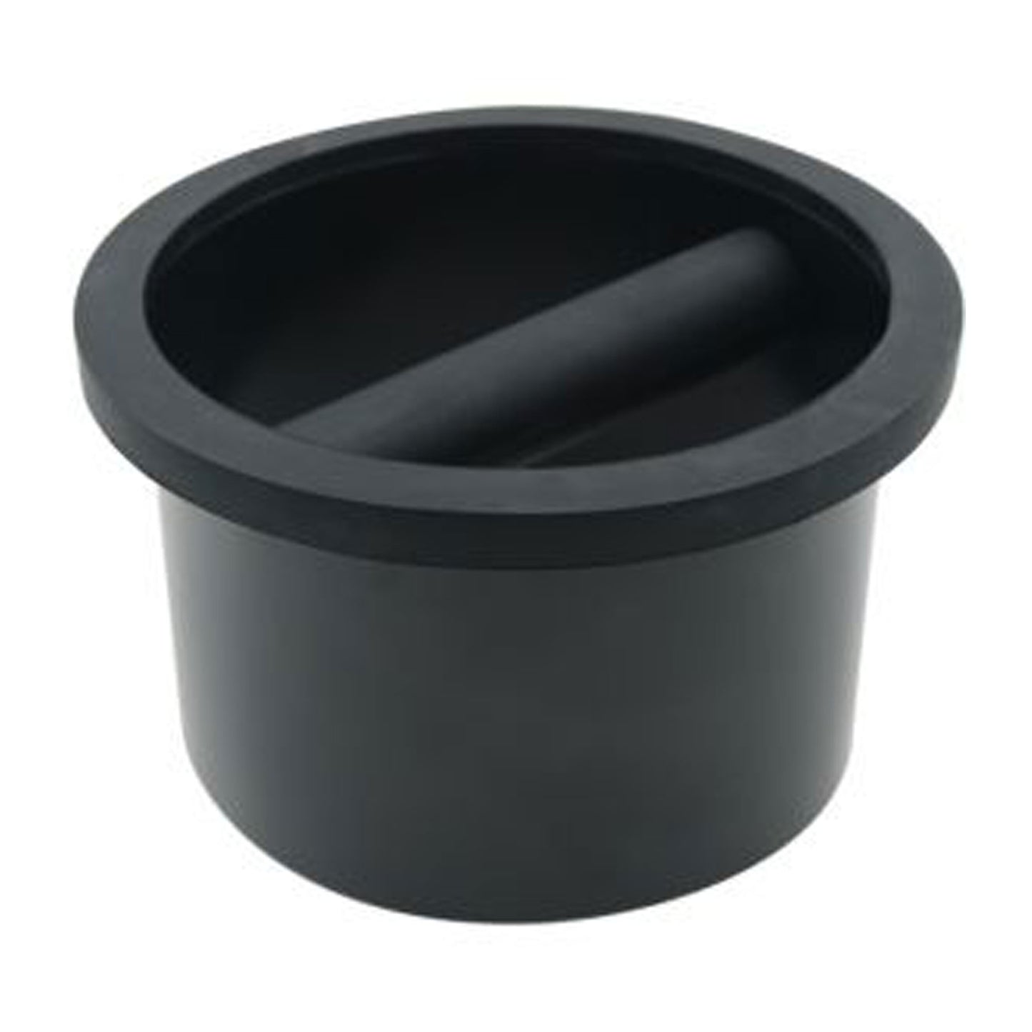 Rhinowares Round Coffee Knock Chute - Black - Stainless Steel & Rubber
