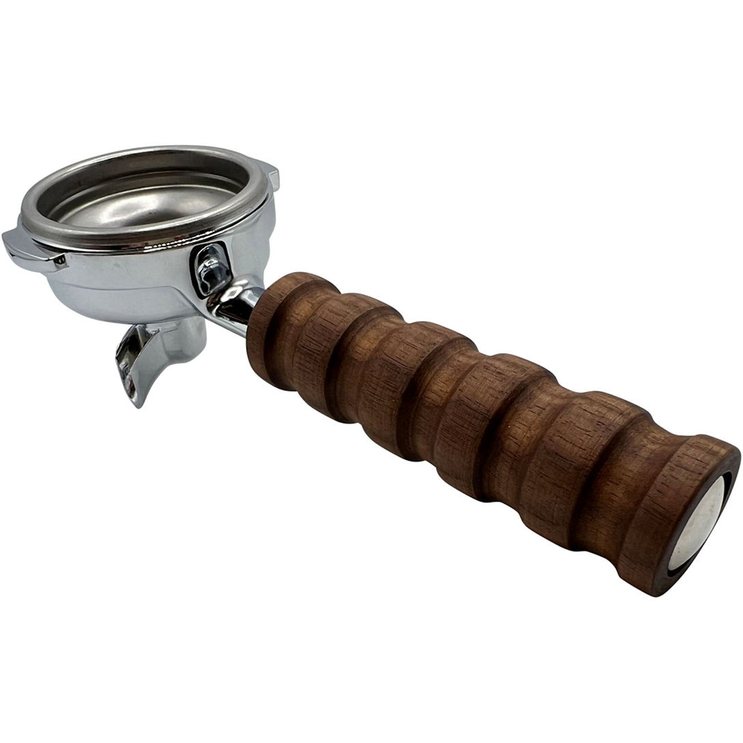 Faema E91 Legend Compatible Single Portafilter - Walnut Handle - Complete