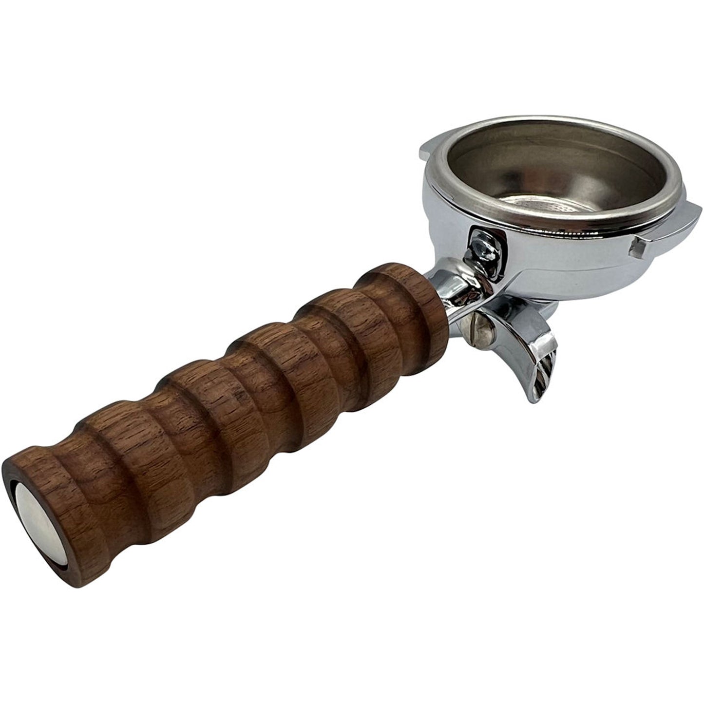 Faema E61 Legend Compatible 58mm Double Shot Portafilter – Walnut Handle - Complete