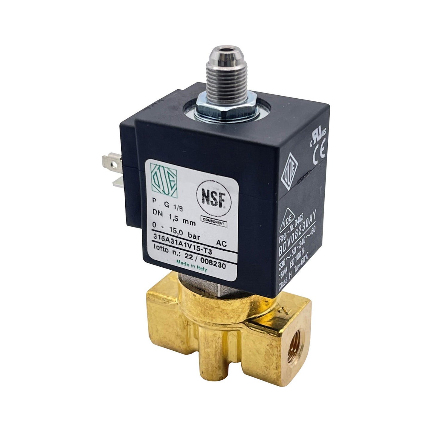 ODE 3 Way Solenoid Valve 240V 1/8 1.5mm – La Marzocco Fiorenzato Izzo