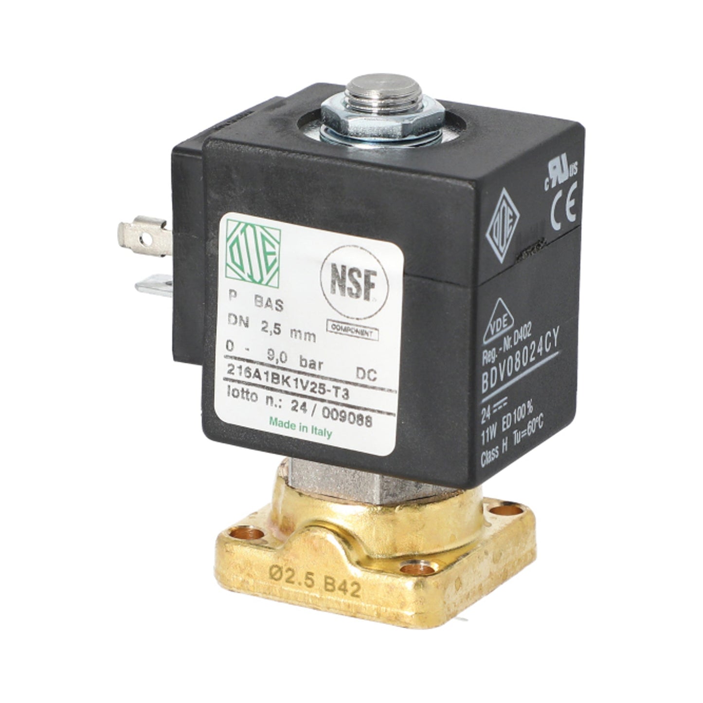 ODE 2-Way Solenoid Valve 24 V 2.5 mm Viton Replacement - Sanremo