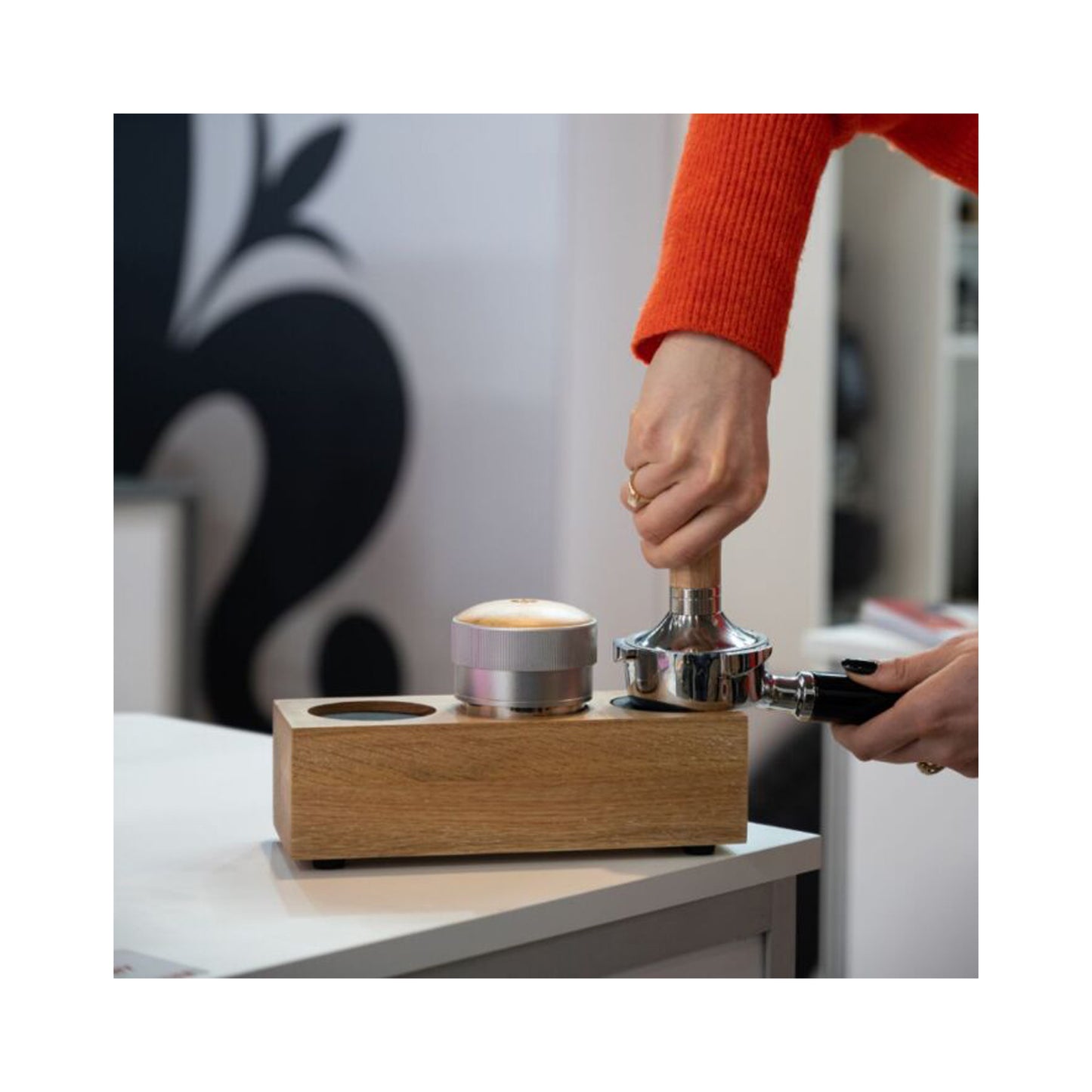 Eureka Tamping Station Double - Oak | Tamper & Leveller Stand