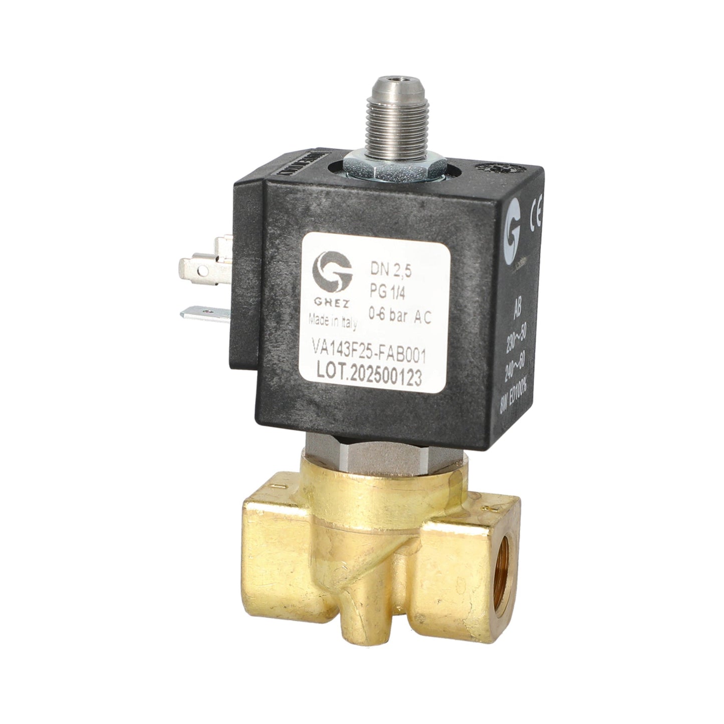 Ghez Universal 3-Way Solenoid Valve 230V 1/4 2.5mm Viton