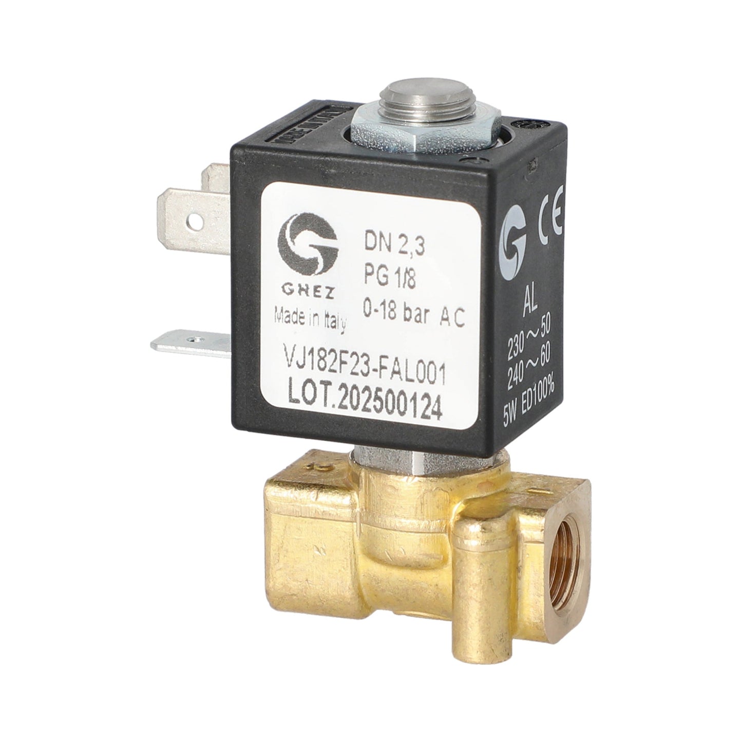 Ghez 2-Way Solenoid Valve 230V 1/8 2.3mm Viton Replacement Part