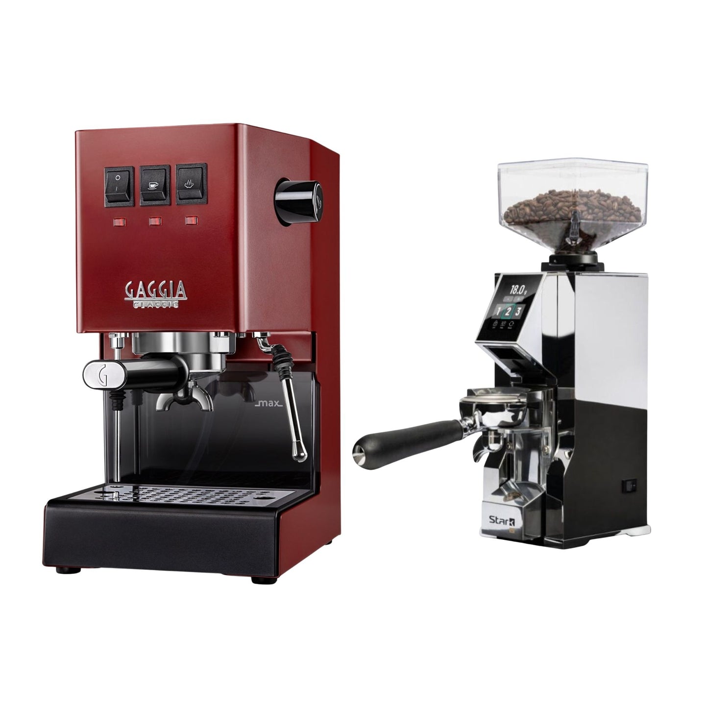 Gaggia Classic E24 Evo Pro Espresso Machine & Eureka Oro Mignon Stark W 65 Grinder Bundle