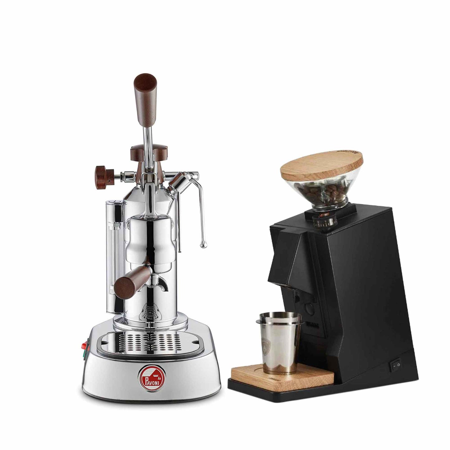 La Pavoni Lever + Eureka Oro Single Dose Coffee Machine Package