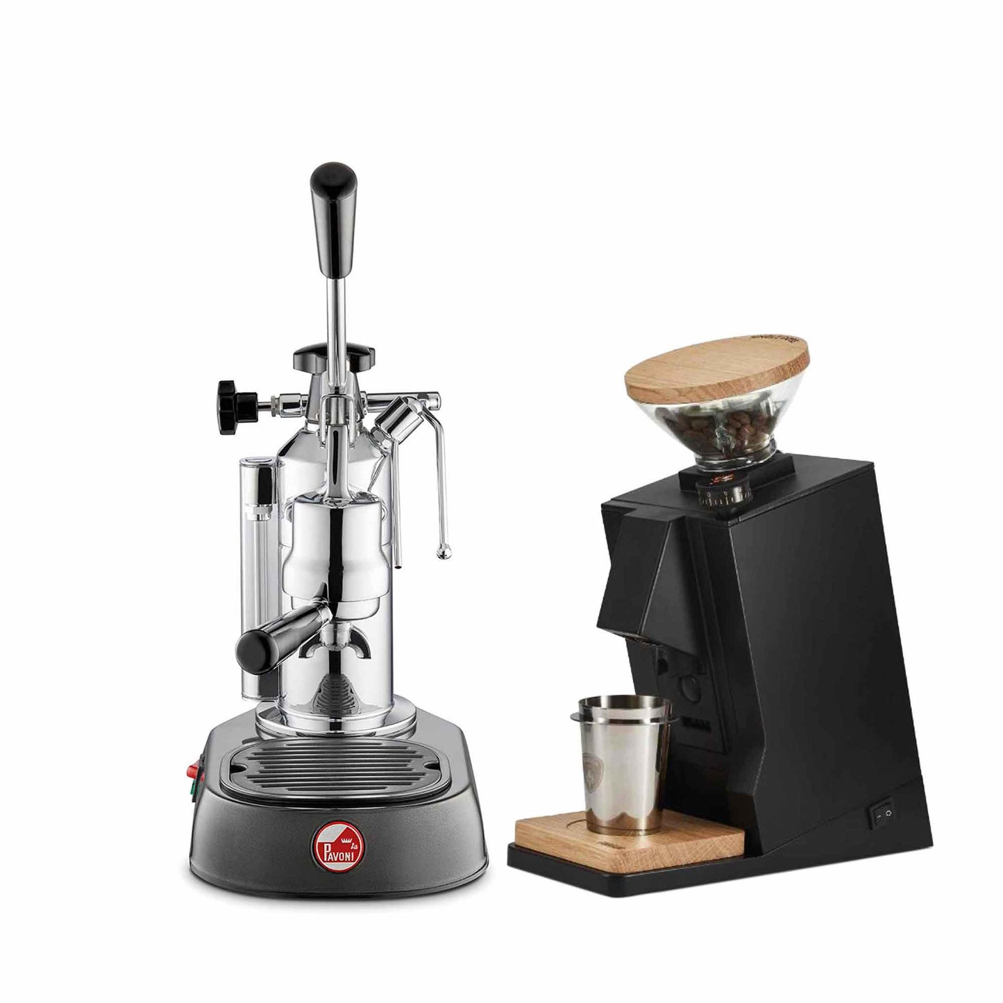 La Pavoni Lever + Eureka Oro Single Dose Coffee Machine Package