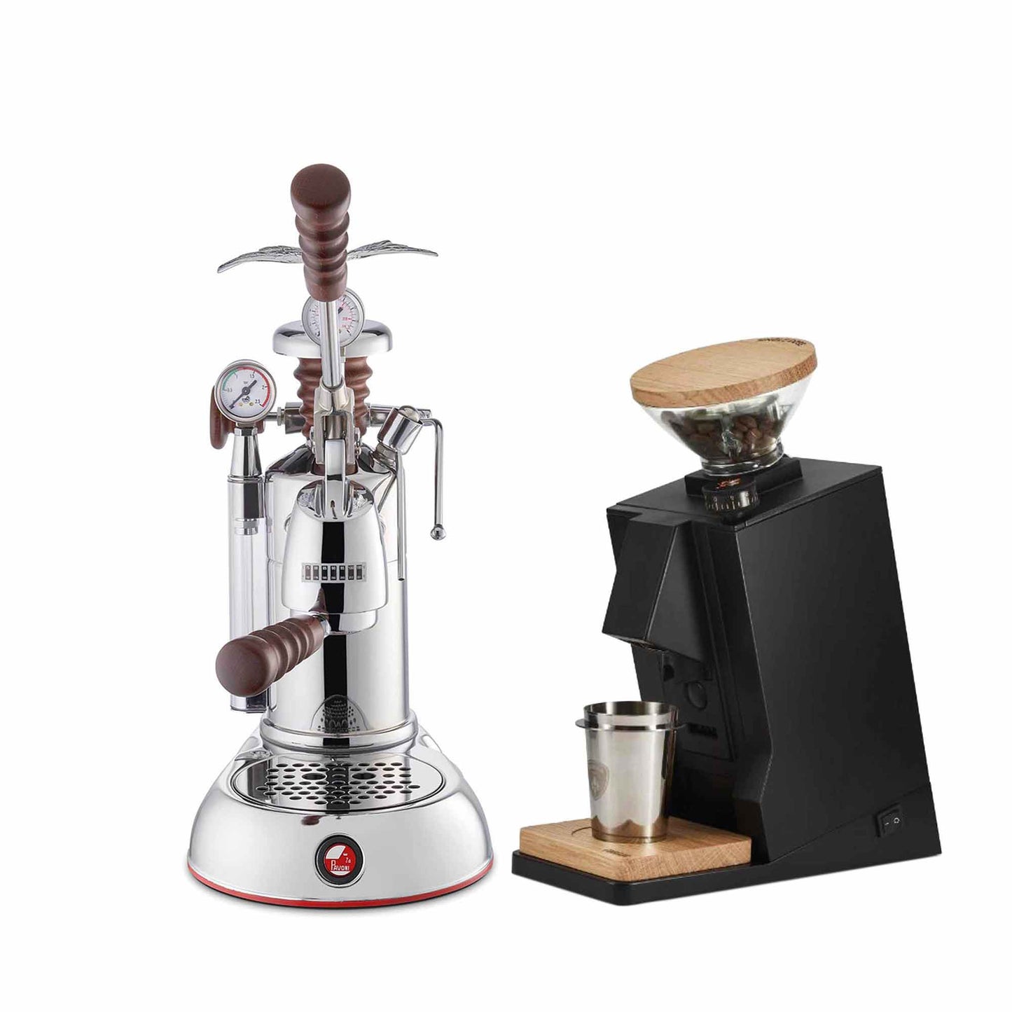 La Pavoni Lever + Eureka Oro Single Dose Coffee Machine Package