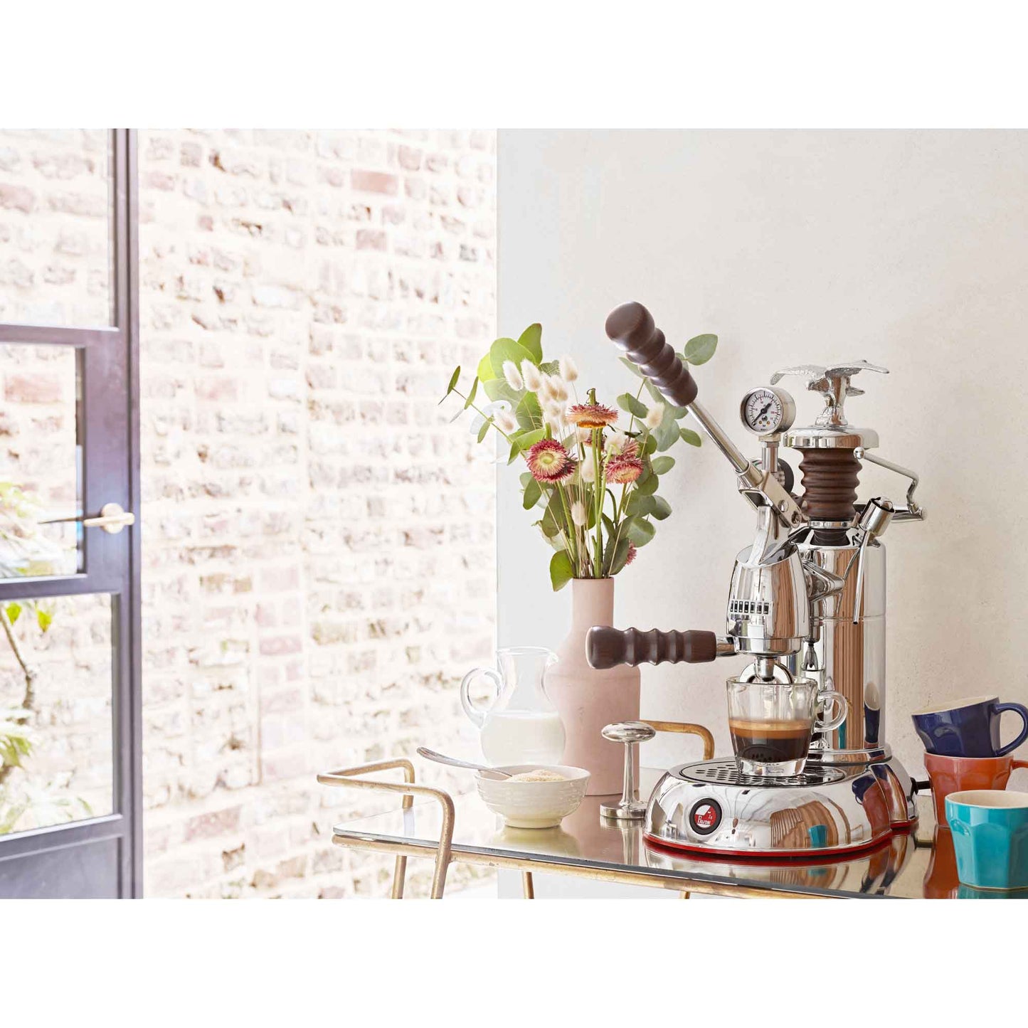 La Pavoni Esperto Abile Lever Coffee Machine - Stainless Steel and Wood