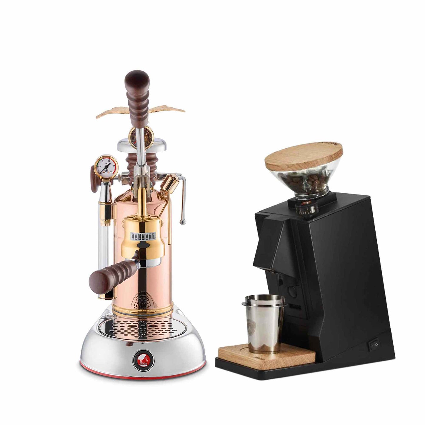 La Pavoni Lever + Eureka Oro Single Dose Coffee Machine Package