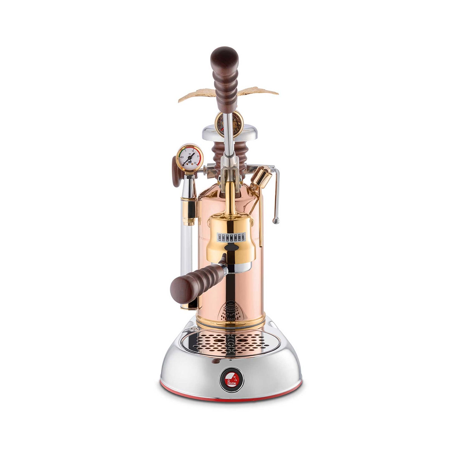 La Pavoni Esperto Edotto Lever Coffee Machine - Stainless Steel Brass Copper and Wood