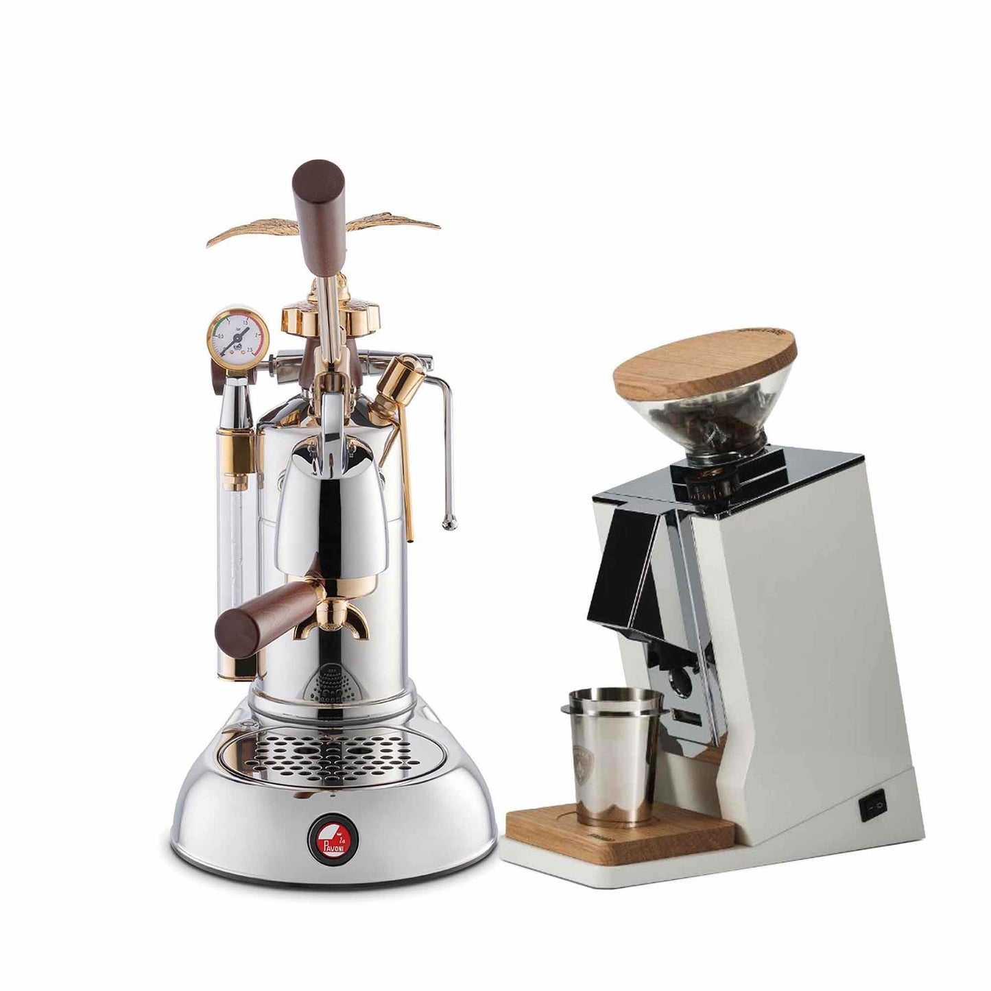 La Pavoni Lever + Eureka Oro Single Dose Coffee Machine Package