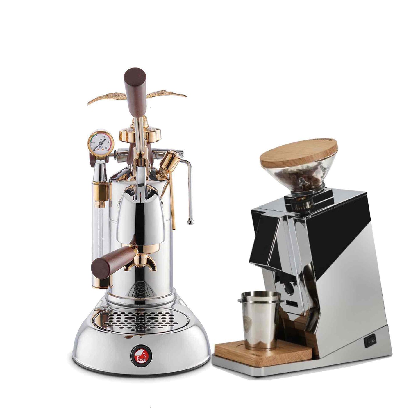 La Pavoni Lever + Eureka Oro Single Dose Coffee Machine Package