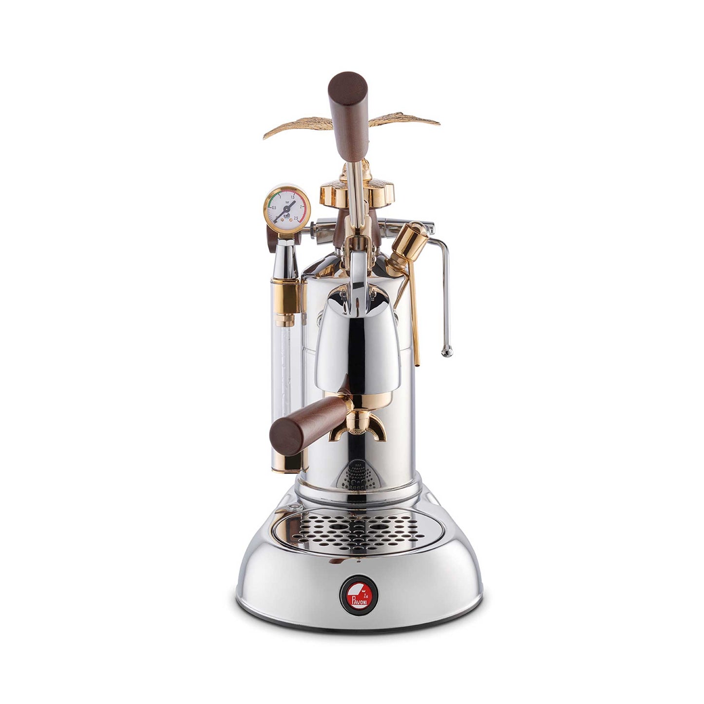 La Pavoni Expo 2015 Lever Coffee Machine - Stainless Steel Gold and Wood