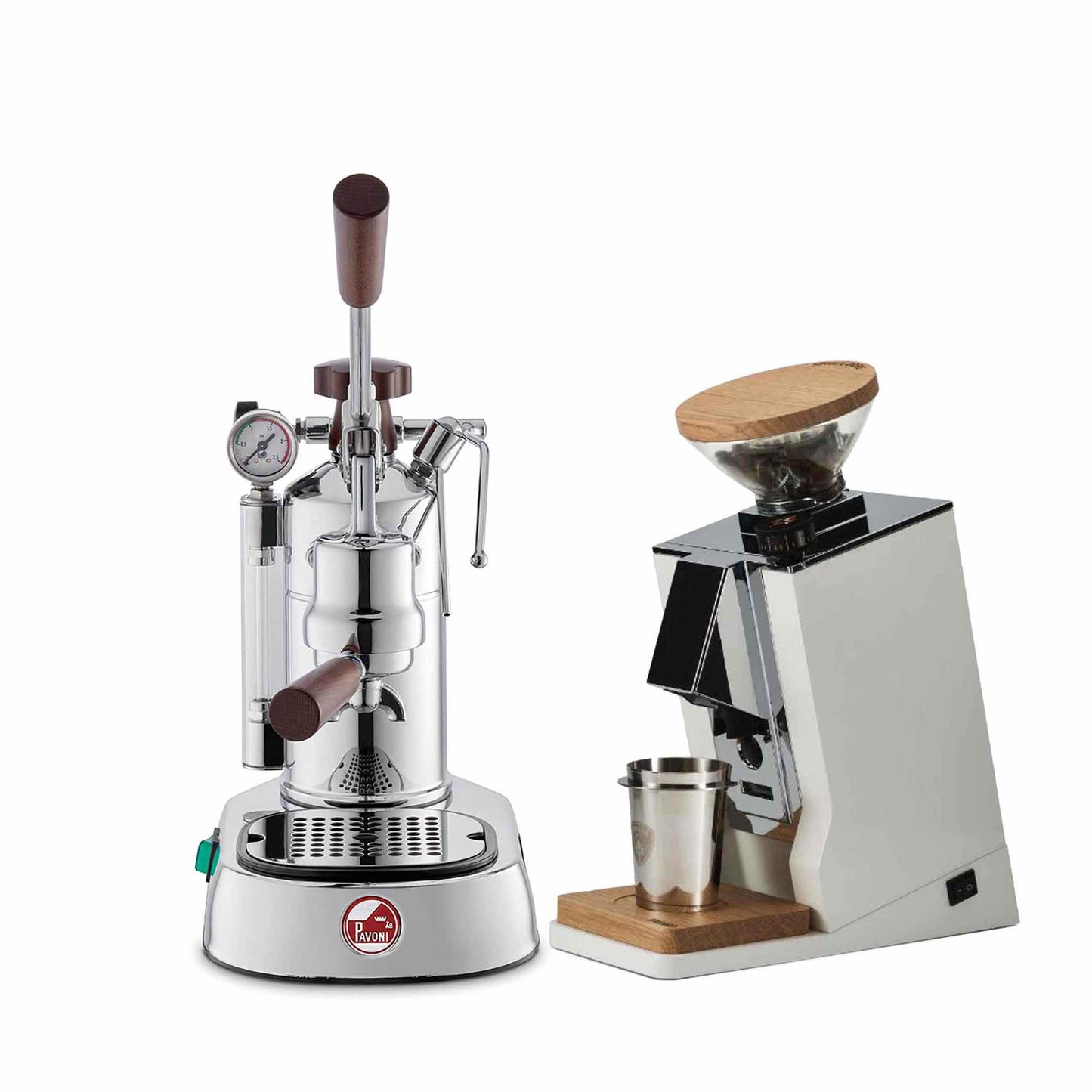 La Pavoni Lever + Eureka Oro Single Dose Coffee Machine Package