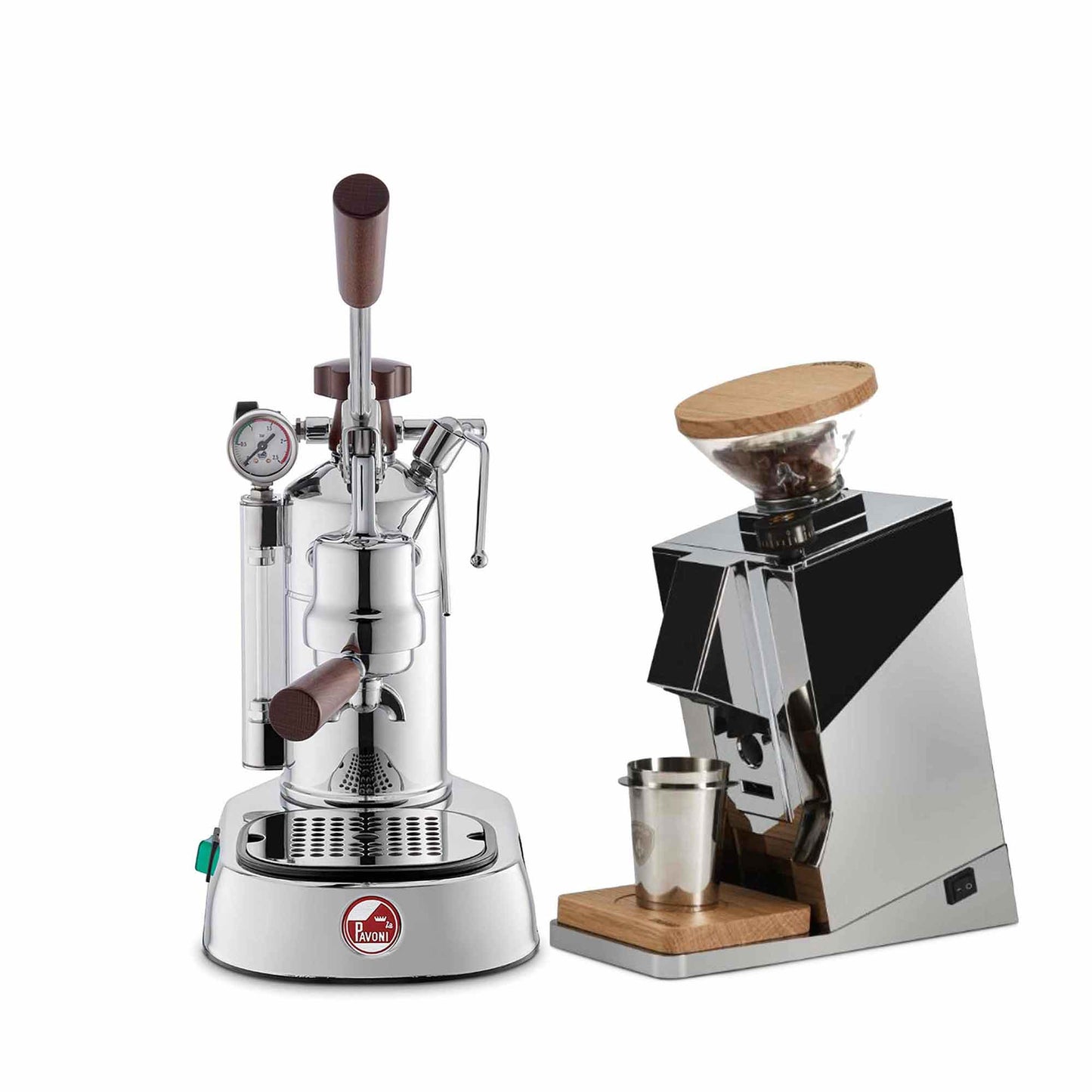 La Pavoni Lever + Eureka Oro Single Dose Coffee Machine Package