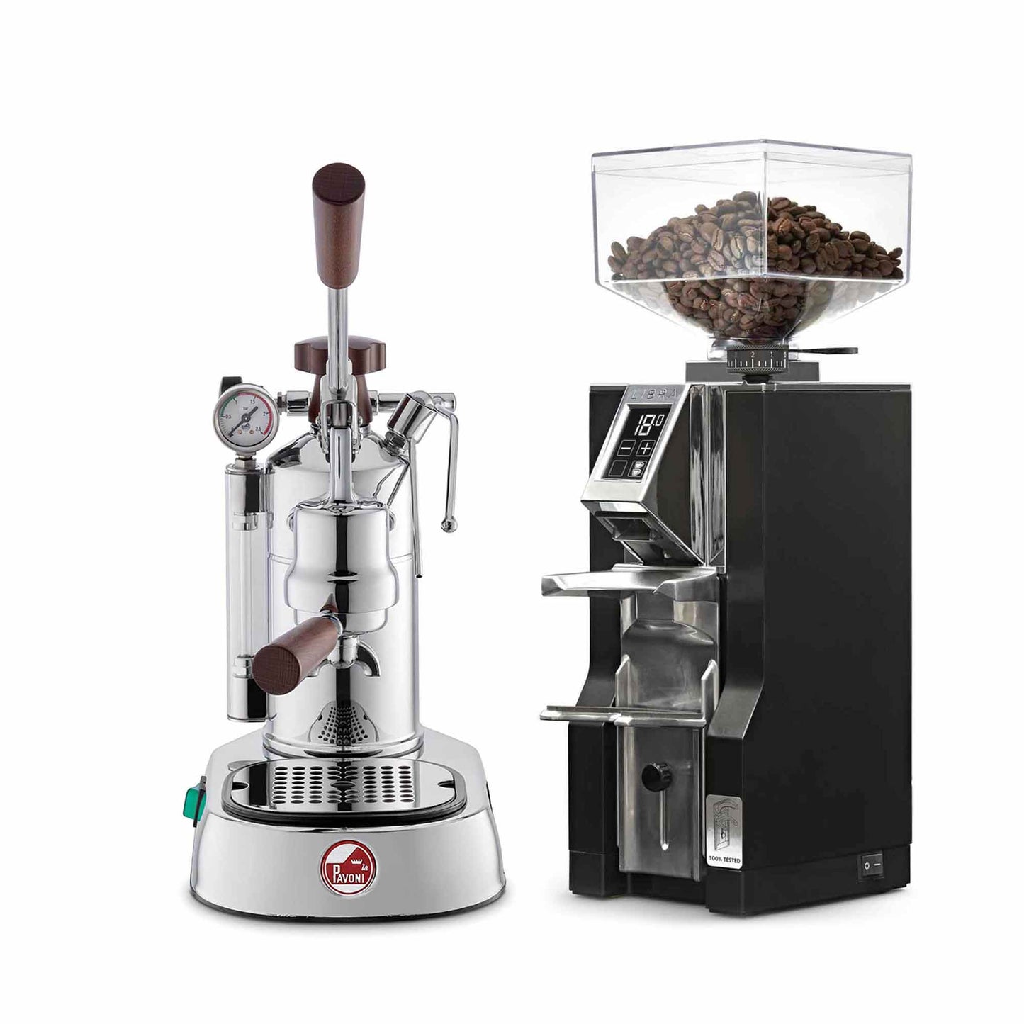 La Pavoni Lever + Eureka Libra Grind By Weight Coffee Machine Package